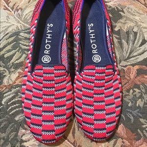 Rothy’s Cherry Red Mosaic loafer size 10